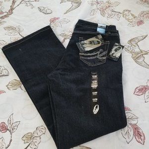 NWT Nine West Mid Rise Santa Monica Straight Leg Dark Wash Jeans 12/30